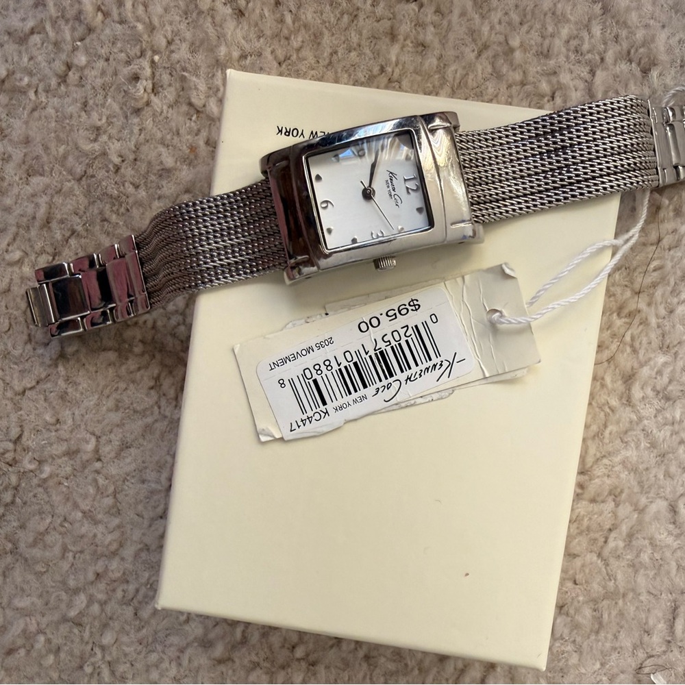 Kenneth Cole Silver Mesh Band Watch